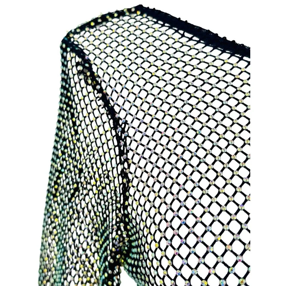 NWT Free People Rhinestone Sheer Mesh Scooped Back Top S| Sirencore Indie Sleaze - Picture 4 of 16